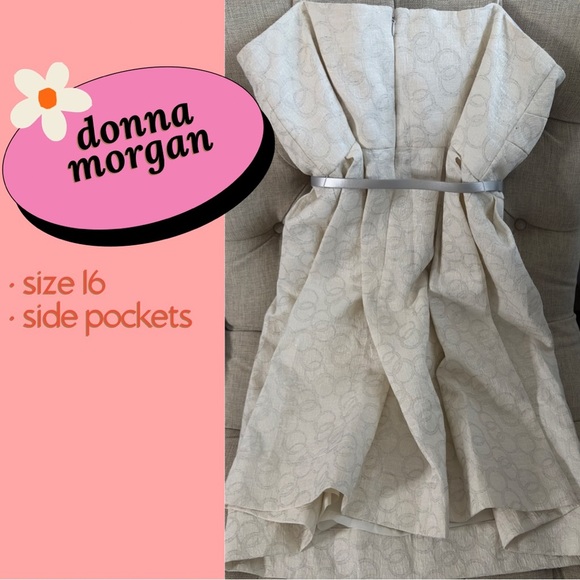 Donna Morgan Strapless Cocktail Dress with belt - Picture 3 of 4